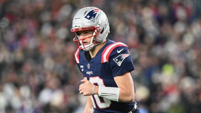 New England Patriots quarterback Drake Maye