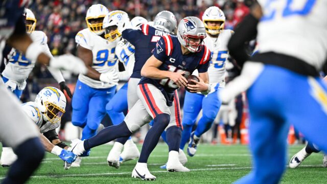 New England Patriots quarterback Drake Maye