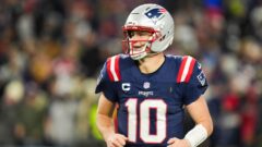 New England Patriots quarterback Drake Maye