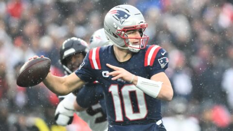 New England Patriots quarterback Drake Maye