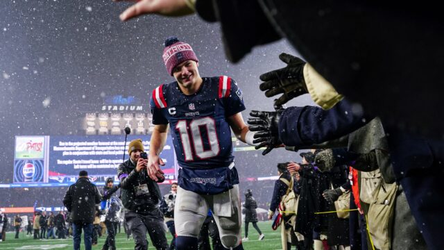New England Patriots quarterback Drake Maye