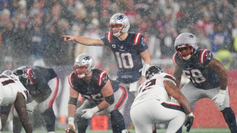 New England Patriots quarterback Drake Maye