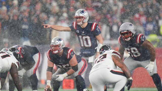 New England Patriots quarterback Drake Maye