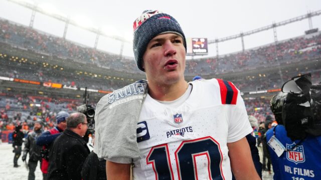 New England Patriots quarterback Drake Maye
