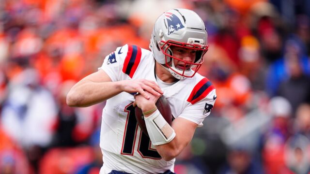 New England Patriots quarterback Drake Maye