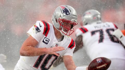 New England Patriots quarterback Drake Maye