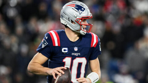 New England Patriots quarterback Drake Maye