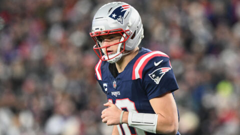 New England Patriots quarterback Drake Maye