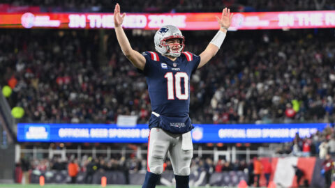 New England Patriots quarterback Drake Maye