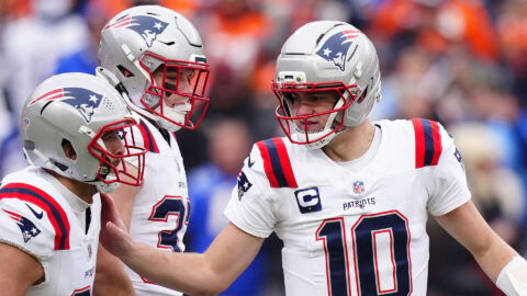 New England Patriots quarterback Drake Maye