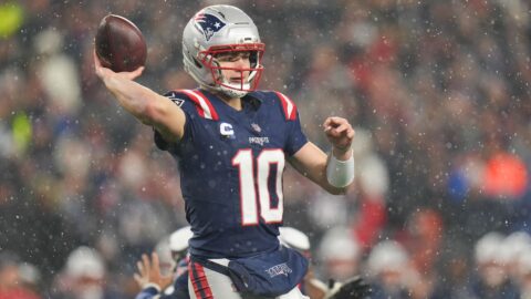 New England Patriots quarterback Drake Maye