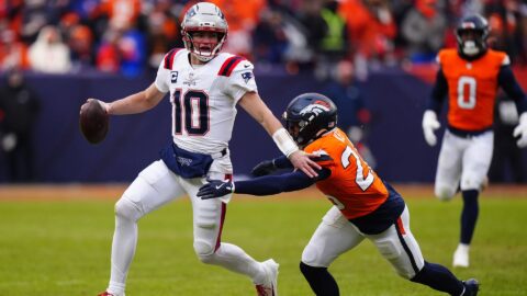 New England Patriots quarterback Drake Maye