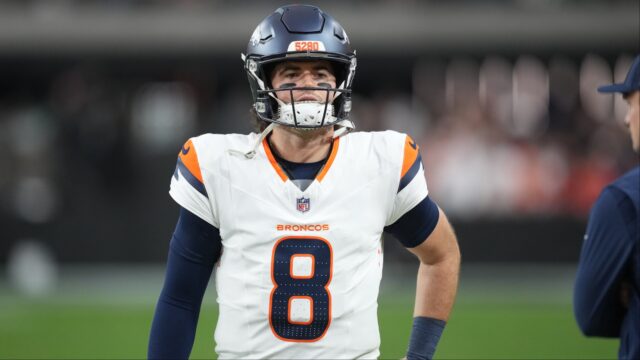 Denver Broncos quarterback Jarrett Stidham