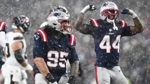 New England Patriots defensive lineman Khyiris Tonga, pass-rusher K'Lavon Chaisson