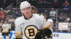 Boston Bruins forward Morgan Geekie