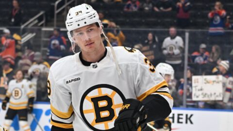 Boston Bruins forward Morgan Geekie