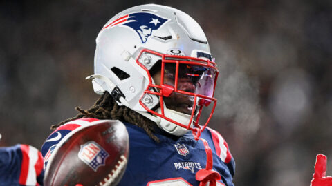 New England Patriots running back Rhamondre Stevenson