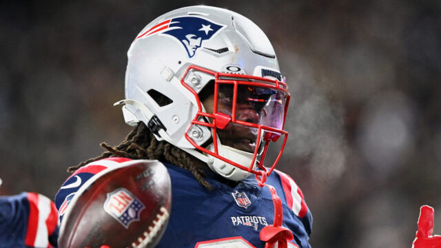 New England Patriots running back Rhamondre Stevenson