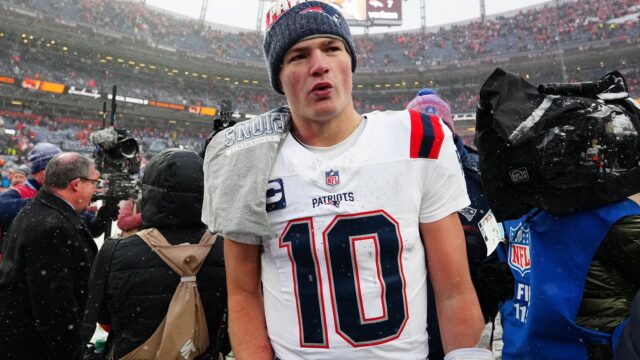 New England Patriots quarterback Drake Maye
