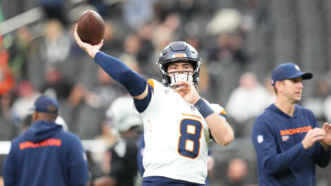 Denver Broncos quarterback Jarrett Stidham