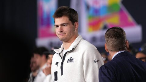 New England Patriots quarterback Drake Maye