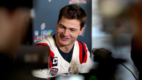 New England Patriots quarterback Drake Maye