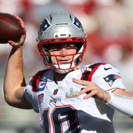 New England Patriots quarterback Drake Maye