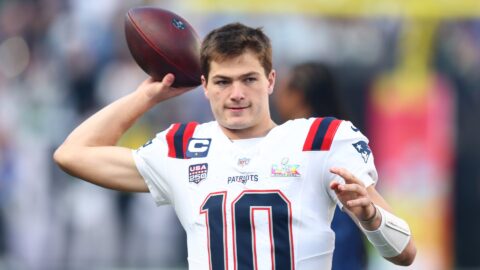 New England Patriots quarterback Drake Maye
