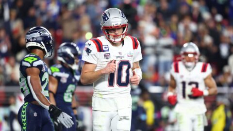 New England Patriots quarterback Drake Maye