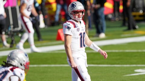 New England Patriots quarterback Drake Maye