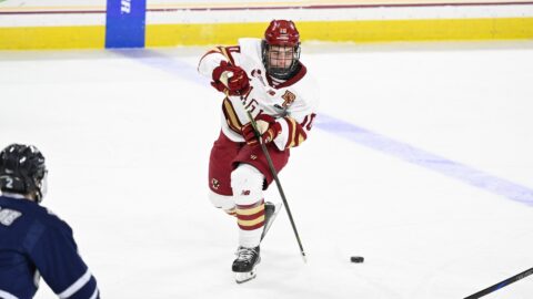 Boston College forward James Hagens