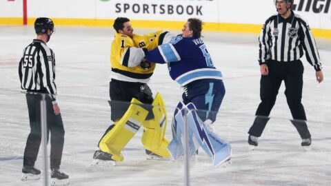 Boston Bruins goalie Jeremy Swayman