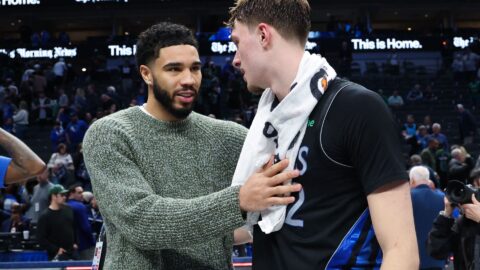 Boston Celtics forward Jayson Tatum and Dallas Mavericks forward Cooper Flagg