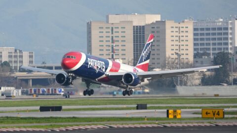 New England Patriots airplane